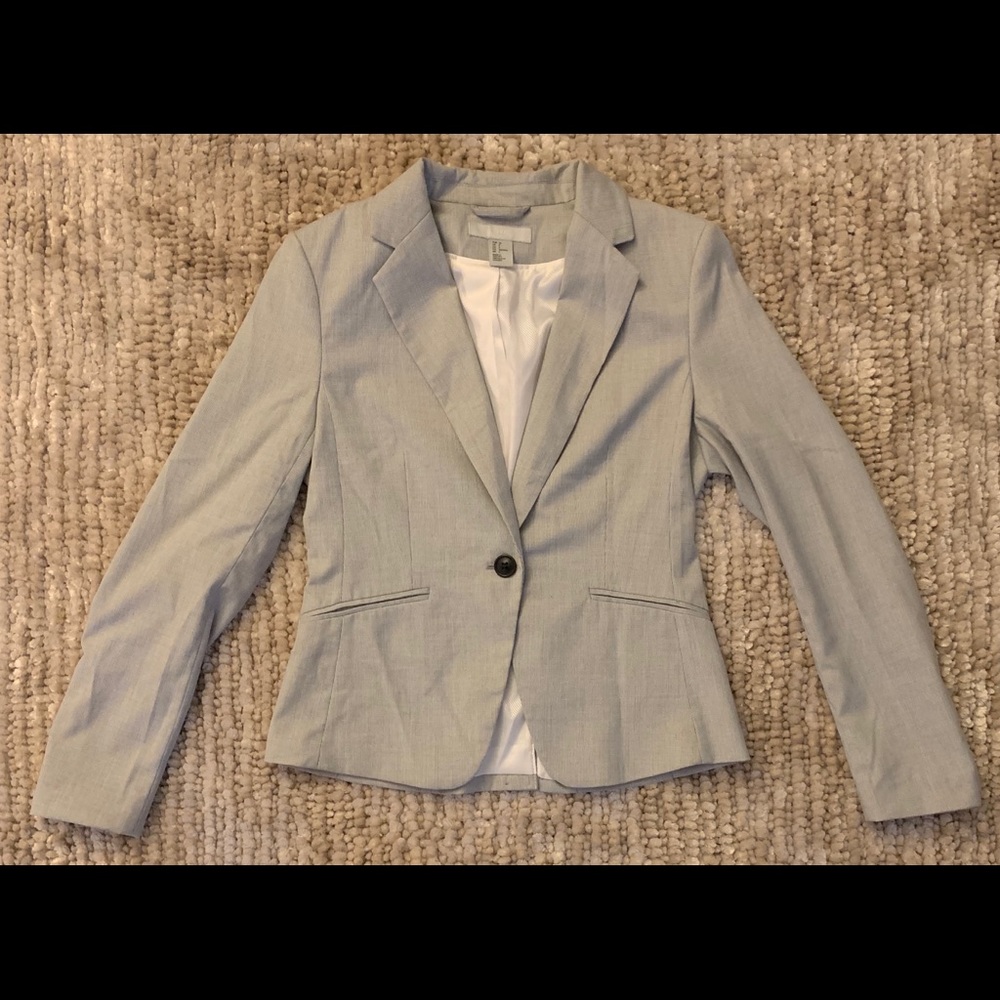 Pale Blue/Gray Blazer- Matching Pants Sold Separately or You Can Bundle! :)